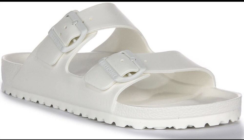 Birkenstock Arizona Two Slip On Reg Womens Sandal In White US Women’s 11 Men 9